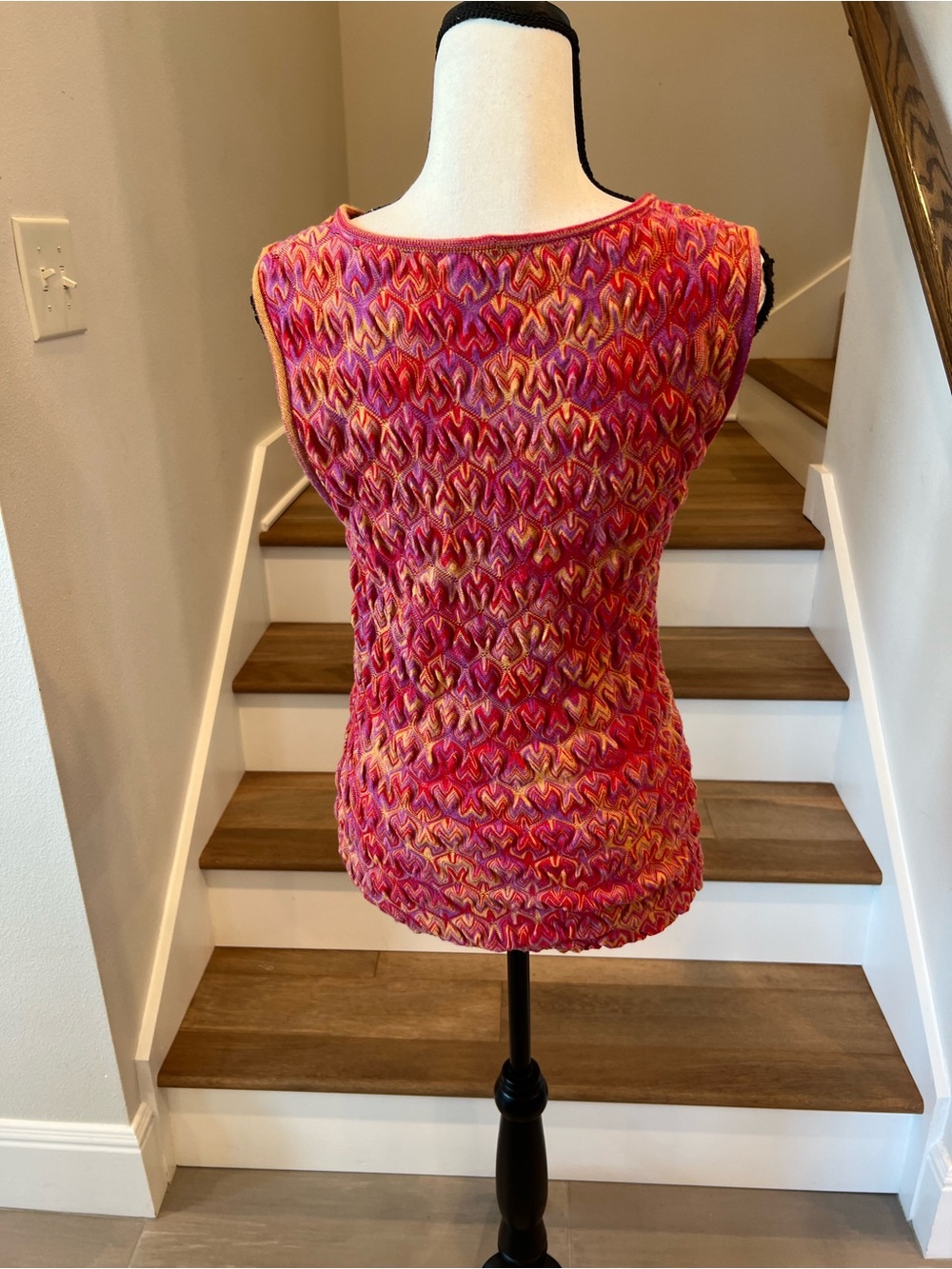 Missoni Pink Multi-Color Patterned Knit Tank - Picture 3 of 6
